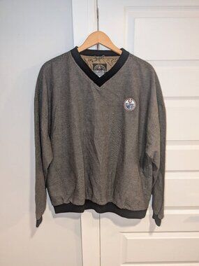 Vintage Edmonton Oilers NHL Hockey Alumni 'Oilumni' Pullover Golf Sweater - NWT